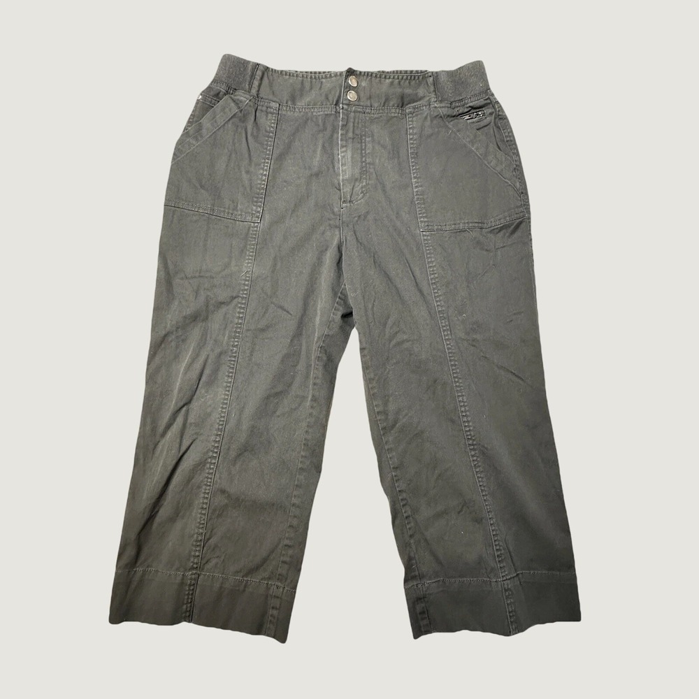 Christopher & Banks Pants Womens 8 Gray Crop Straight Leg Cotton Blend Utility